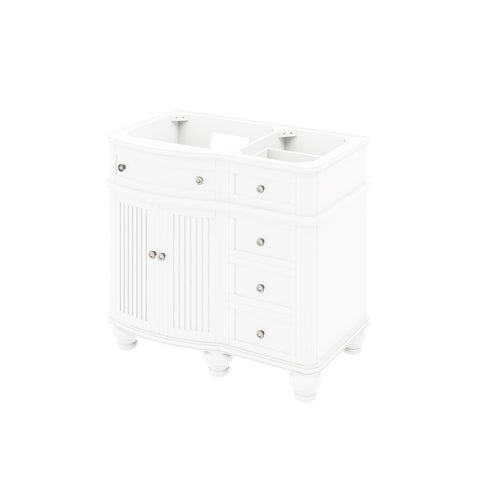 Image of Compton Traditional White 48" Vanity with White Carrara Marble Top | VKITCOM48WHWCO