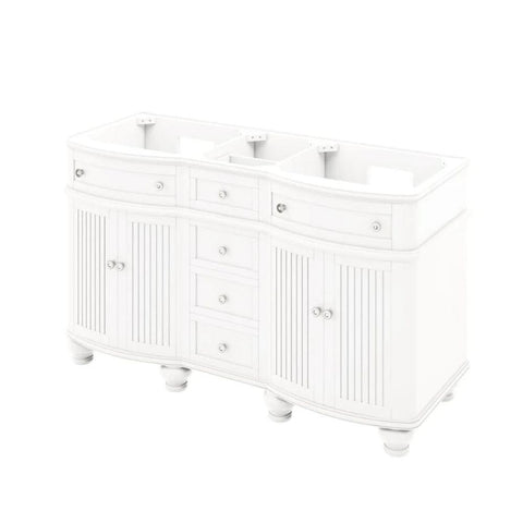 Image of Compton Traditional White 60" Double Vanity with White Carrara Marble Top | VKITCOM60WHWCO