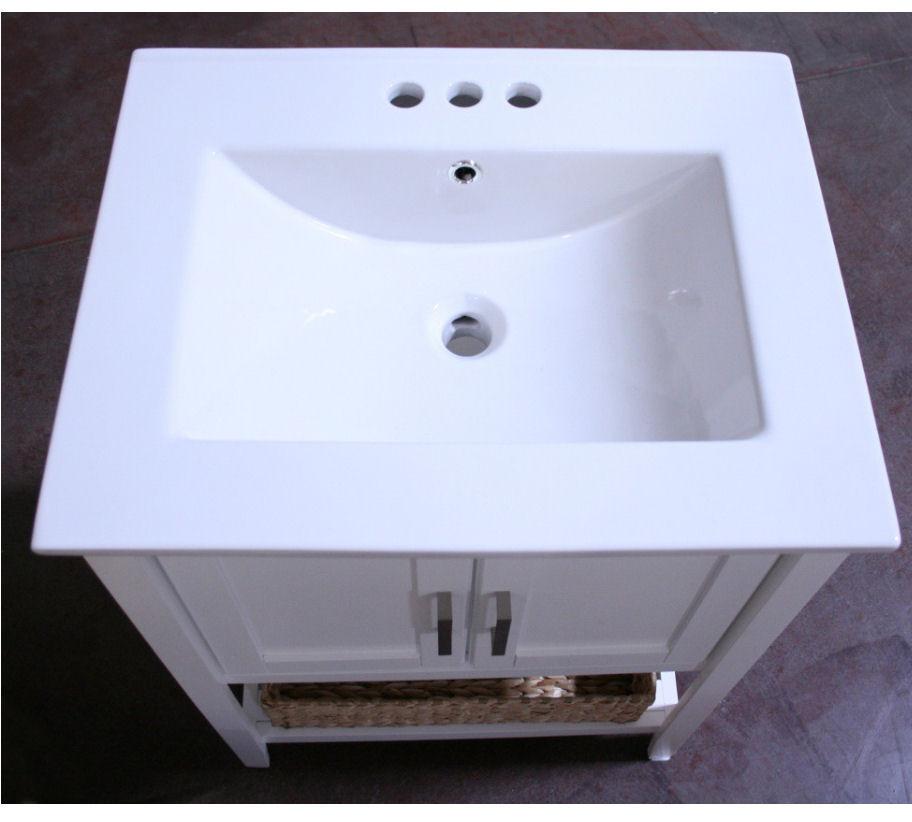 24" SINK VANITY WITH BASKET WITHOUT FAUCET WLF6020-W-BS