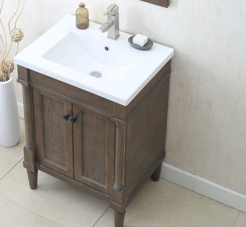Image of 24" WEATHERED GRAY SINK VANITY, NO FAUCET WLF7021-24
