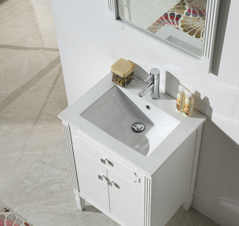 Image of 24" WOOD SINK VANITY WITH CERAMIC TOP-NO FAUCET WH6124