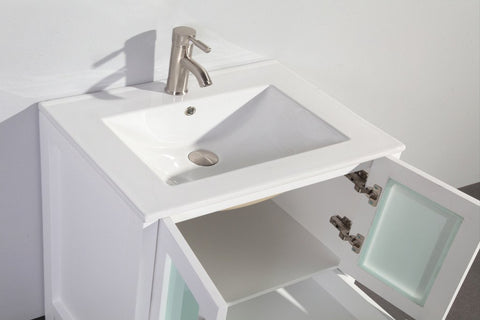Image of 30" WHITE SOLID WOOD SINK VANITY WITH MIRROR WA7930W