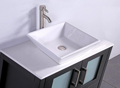 Image of 36" ESPRESSO SOLID WOOD SINK VANITY WITH MIRROR WA7836E