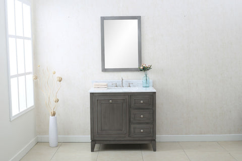Image of 36" SILVER GRAY SINK VANITY CABINET MATCH WITH WLF6036-37 TOP, NO FAUCET WLF7034-36
