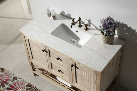 Image of 48" SOLID WOOD SINK VANITY WITH MARBLE TOP-NO FAUCET WH5148