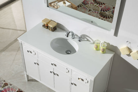 Image of 48" WOOD SINK VANITY WITH ARTIFICIAL STONE TOP-NO FAUCET WH6148