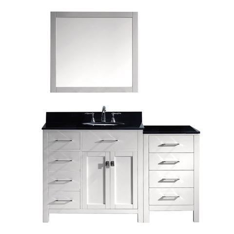 Image of 57" Single Bathroom Vanity MS-2157L-BGRO-WH