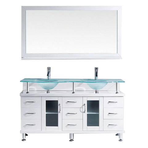 Image of 59" Double Bathroom Vanity MD-61-FG-WH