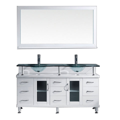 Image of 59" Double Bathroom Vanity MD-61-G-WH