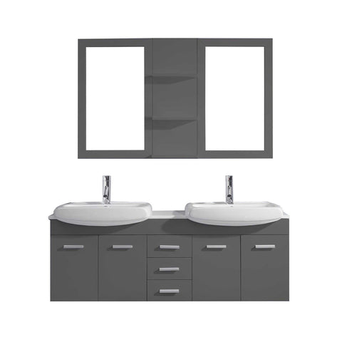 59" Double Bathroom Vanity UM-3059-S-GR
