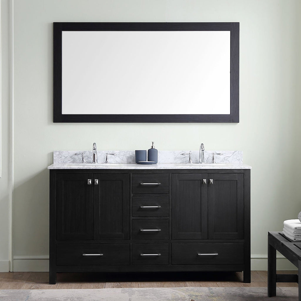 60" Double Bathroom Vanity in Zebra Grey KD-60060-BGRO-ZG