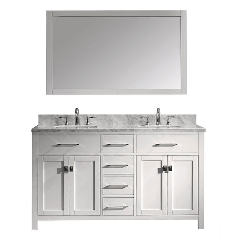 Image of 60" Double Bathroom Vanity MD-2060-WMSQ-WH