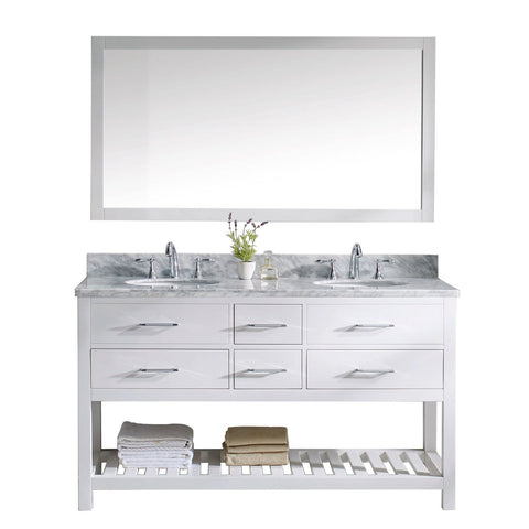 Image of 60" Double Bathroom Vanity MD-2260-WMRO-WH-010