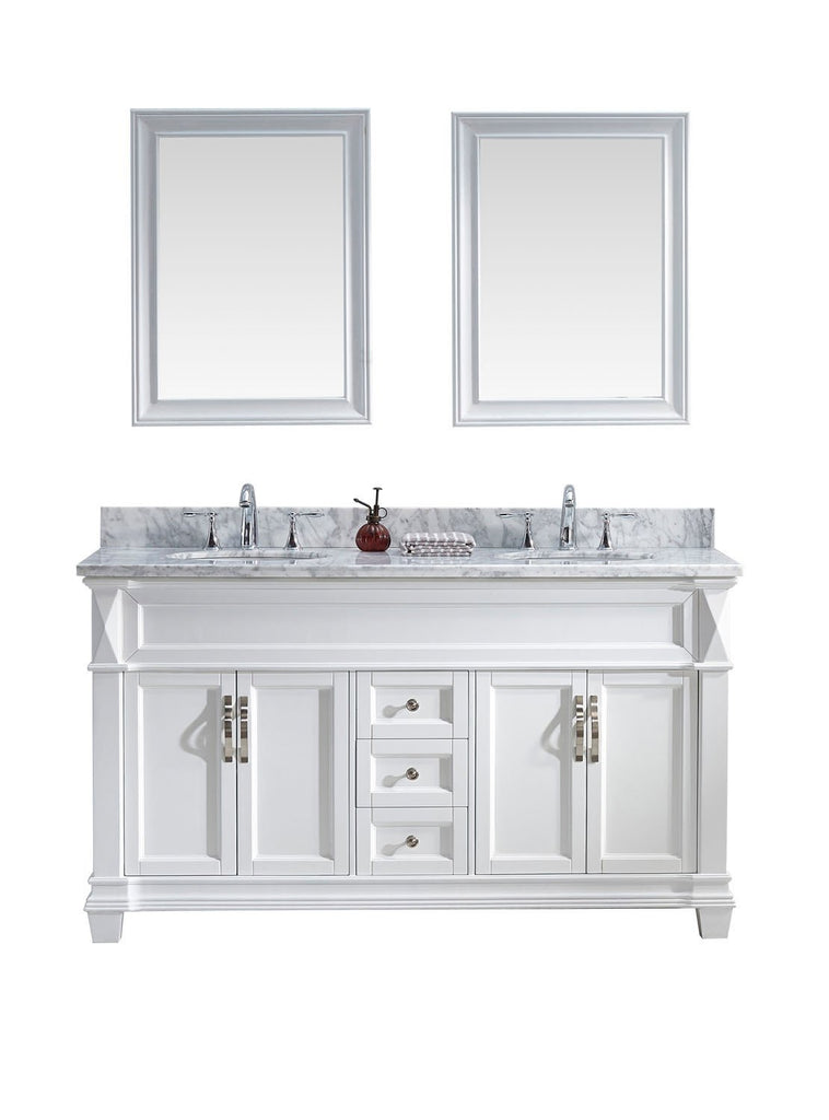 60" Double Bathroom Vanity MD-2660-WMRO-WH