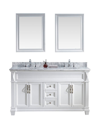 Image of 60" Double Bathroom Vanity MD-2660-WMRO-WH