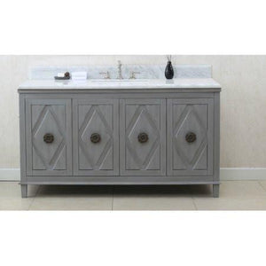 60" GRAY SINK VANITY CABINET MATCH WITH WLF6036-61 TOP, NO FAUCET WLF7036-60
