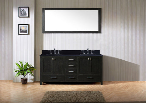 Image of 72" Double Bathroom Vanity in Zebra Grey KD-60072-BGRO-ZG