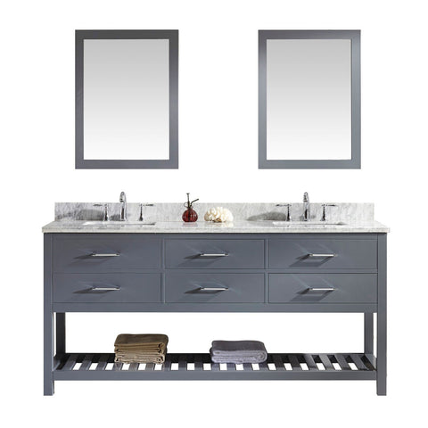 Image of 72" Double Bathroom Vanity MD-2272-WMSQ-GR