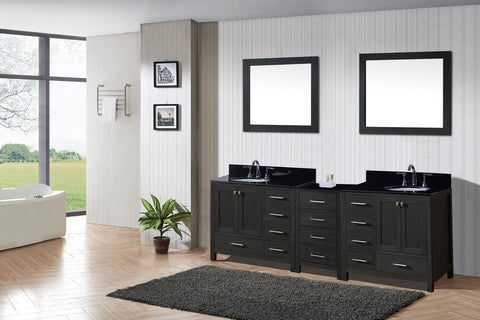 Image of 92" Double Bathroom Vanity in Zebra Grey KD-60090-BGRO-ZG