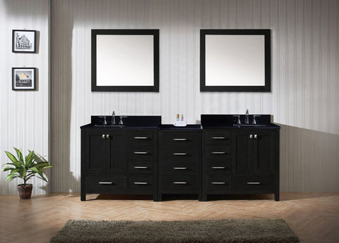 Image of 92" Double Bathroom Vanity in Zebra Grey KD-60090-BGRO-ZG