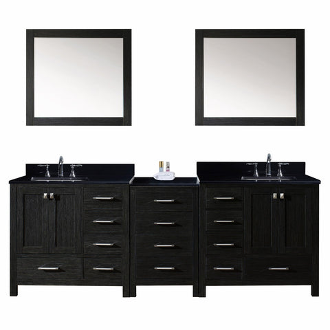 Image of 92" Double Bathroom Vanity in Zebra Grey KD-60090-BGSQ-ZG