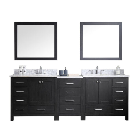 92" Double Bathroom Vanity in Zebra Grey KD-60090-WMRO-ZG