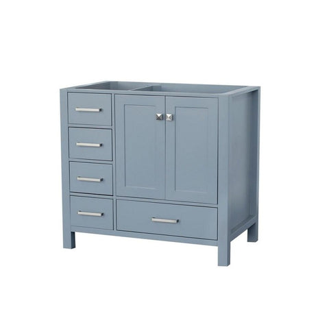 Image of Ariel Cambridge 36" Grey Transitional Vanity Base Cabinet A037S-R-BC-GRY
