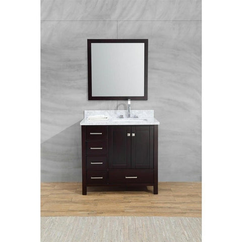 Image of Ariel Cambridge 37" Espresso Modern Rectangle Sink Bathroom Vanity A037S-R-CWR-ESP
