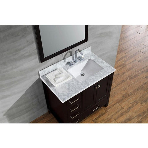 Image of Ariel Cambridge 37" Espresso Modern Rectangle Sink Bathroom Vanity A037S-R-CWR-ESP