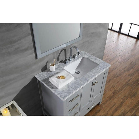Image of Ariel Cambridge 37" Grey Modern Rectangle Sink Bathroom Vanity A037S-R-CWR-GRY