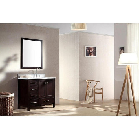 Image of Ariel Cambridge 37" Espresso Modern Single Oval Sink Bathroom Vanity A037S-R-VO-ESP