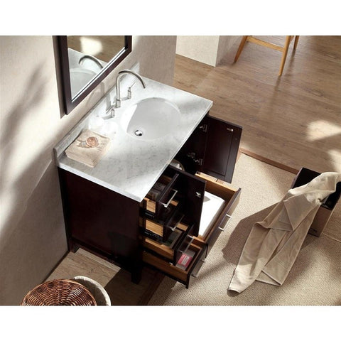 Image of Ariel Cambridge 37" Espresso Modern Single Oval Sink Bathroom Vanity A037S-R-VO-ESP