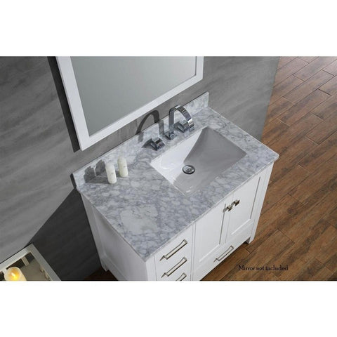 Image of Ariel Cambridge 37" White Modern Single Sink Bathroom Vanity A037SRCWRVOWHT