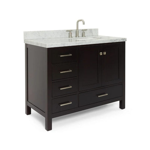 Ariel Cambridge 43" Espresso Modern Rectangle Sink Bathroom Vanity Set A043S-R-CWR-ESP