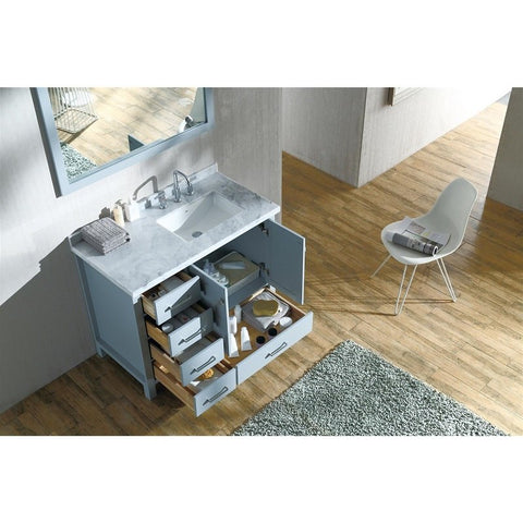 Image of Ariel Cambridge 43" White Modern Rectangle Sink Bathroom Vanity A043S-R-CWR-WHT