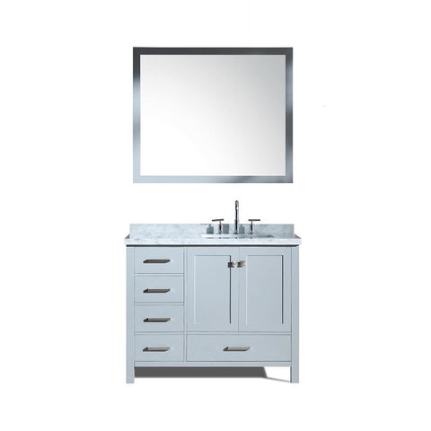 Image of Ariel Cambridge 43" White Modern Rectangle Sink Bathroom Vanity A043S-R-CWR-WHT