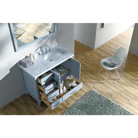Image of Ariel Cambridge 43" Grey Modern Oval Sink Bathroom Vanity Set A043S-R-GRY