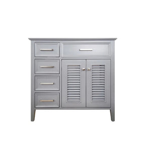 Ariel Kensington 36" Grey Transitional Right Offset Single Sink Base Cabinet D037S-R-BC-GRY