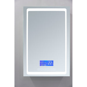 Lexora Bracciano 24" Wide x 36" Tall LED Medicine Cabinet w/ Defogger | LB2436LEDMC