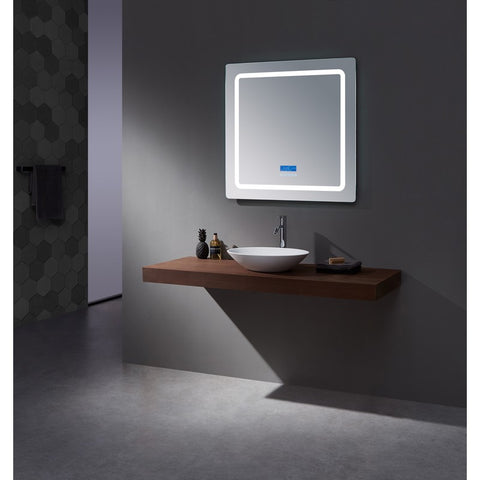 Image of Lexora Caldona 36" Wide x 32" Tall LED Mirror w/ Defogger | LC3632LEDM