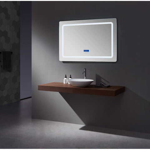 Image of Lexora Caldona 48" Wide x 32" Tall LED Mirror w/ Defogger | LC4832LEDM