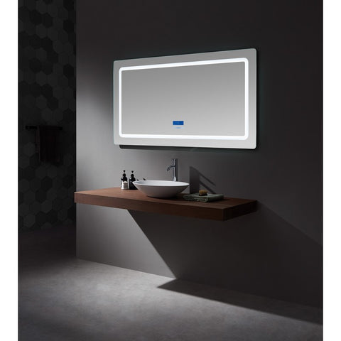 Image of Lexora Caldona 60" Wide x 32" Tall LED Mirror w/ Defogger | LC6032LEDM