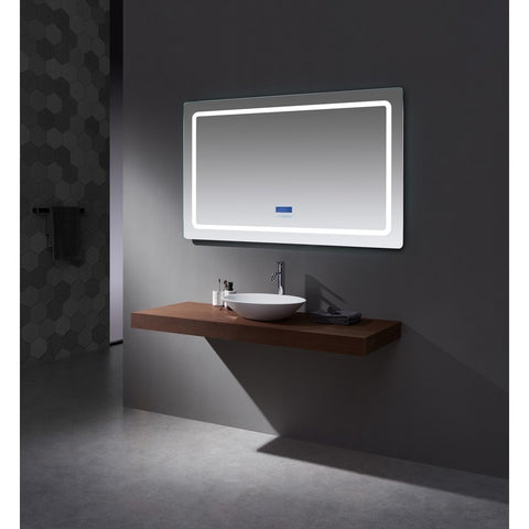 Image of Lexora Caldona 60" Wide x 36" Tall LED Mirror w/ Defogger | LC6036LEDM