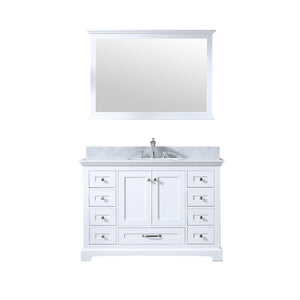 Lexora Dukes White 48" Single Square Sink Vanity Set | LD342248SADSM46F