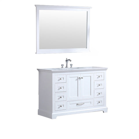 Image of Lexora Dukes White 48" Single Square Sink Vanity Set | LD342248SADSM46F