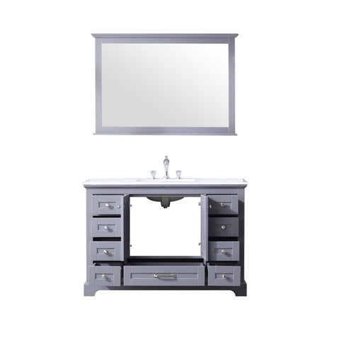 Image of Lexora Dukes Transitional Dark Grey 48" Single Square Sink Vanity Set | LD342248SBDSM46F