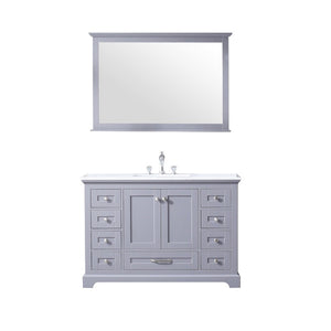 Lexora Dukes Transitional Dark Grey 48" Single Square Sink Vanity Set | LD342248SBDSM46F