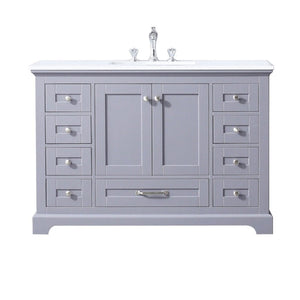 Dukes Modern Dark Grey 48" Single Vanity with Quartz Top, No Mirror