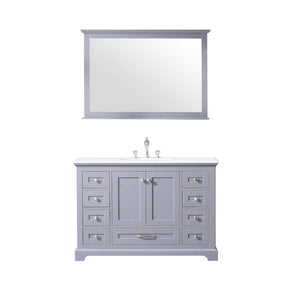 Dukes Modern Dark Grey 48" Single Vanity with Quartz Top, With Faucet and Mirror