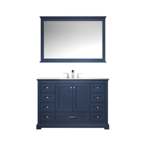 Lexora Dukes Transitional Navy Blue 48" Single Sink Vanity Set | LD342248SEDSM46F